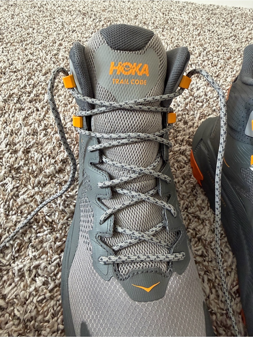 Hoka Gray and Orange Men's Trail Shoes NWOT - Picture 4 of 10